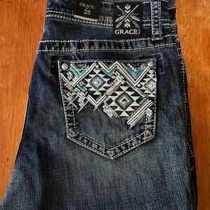 Grace Denim Jeans with Embellished Pocket